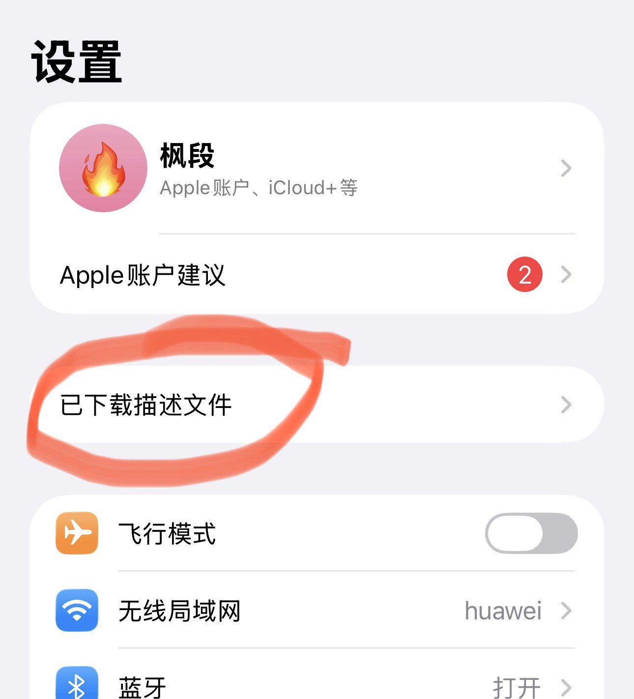 已下载描述文件