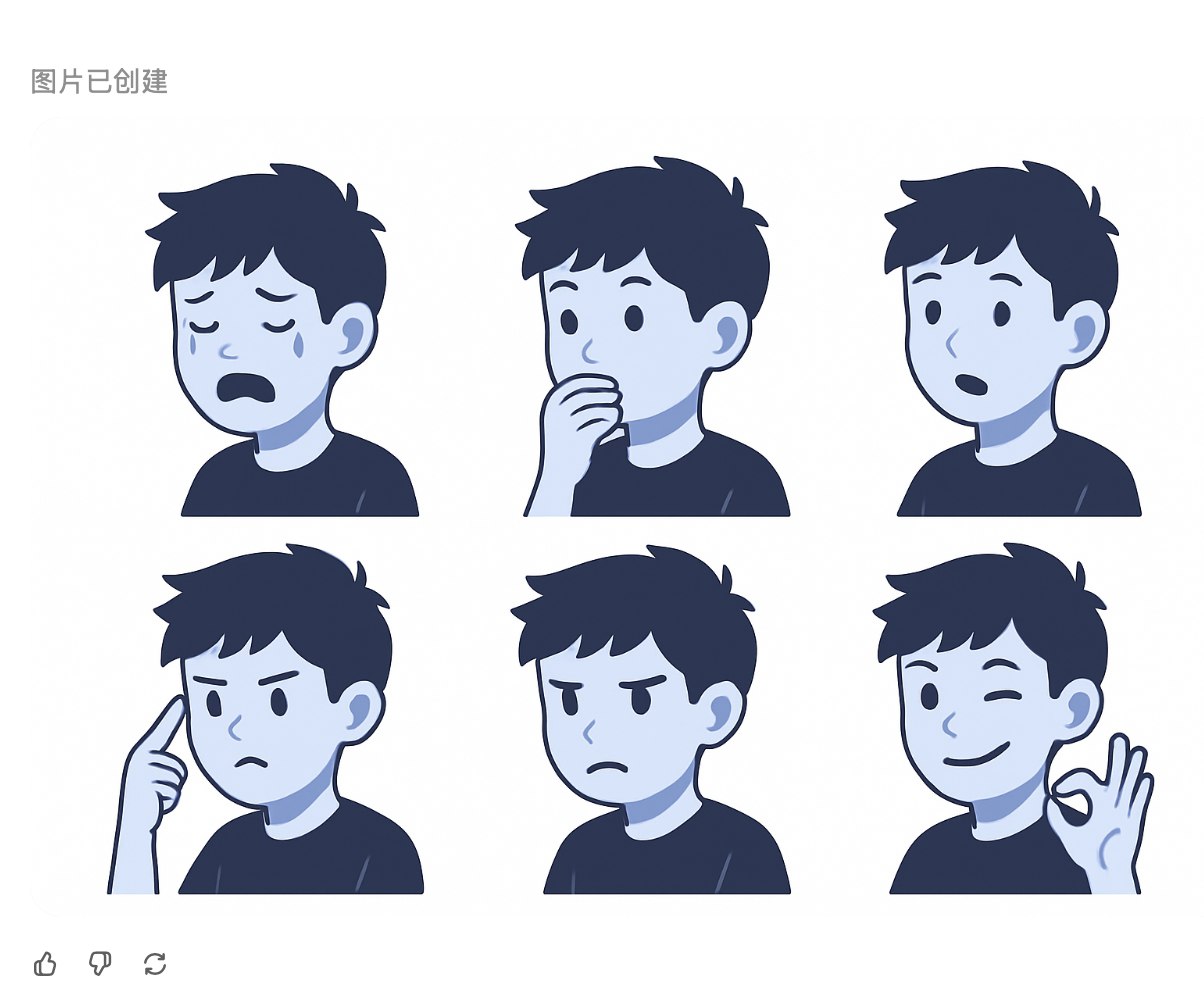让AI根据我的形象生成了一套表情包,大家可以在评论区尝试一下哦